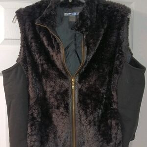 Peter Nygard Dark Brown Faux Fur Vest